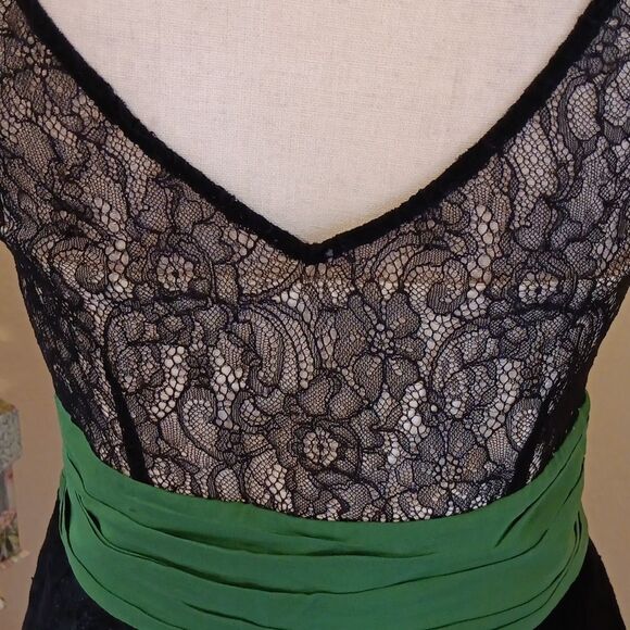 Moulinette Soeurs Anthropologie Black Lace Dress With Kelly Waistband.Balletcore - Picture 10 of 13